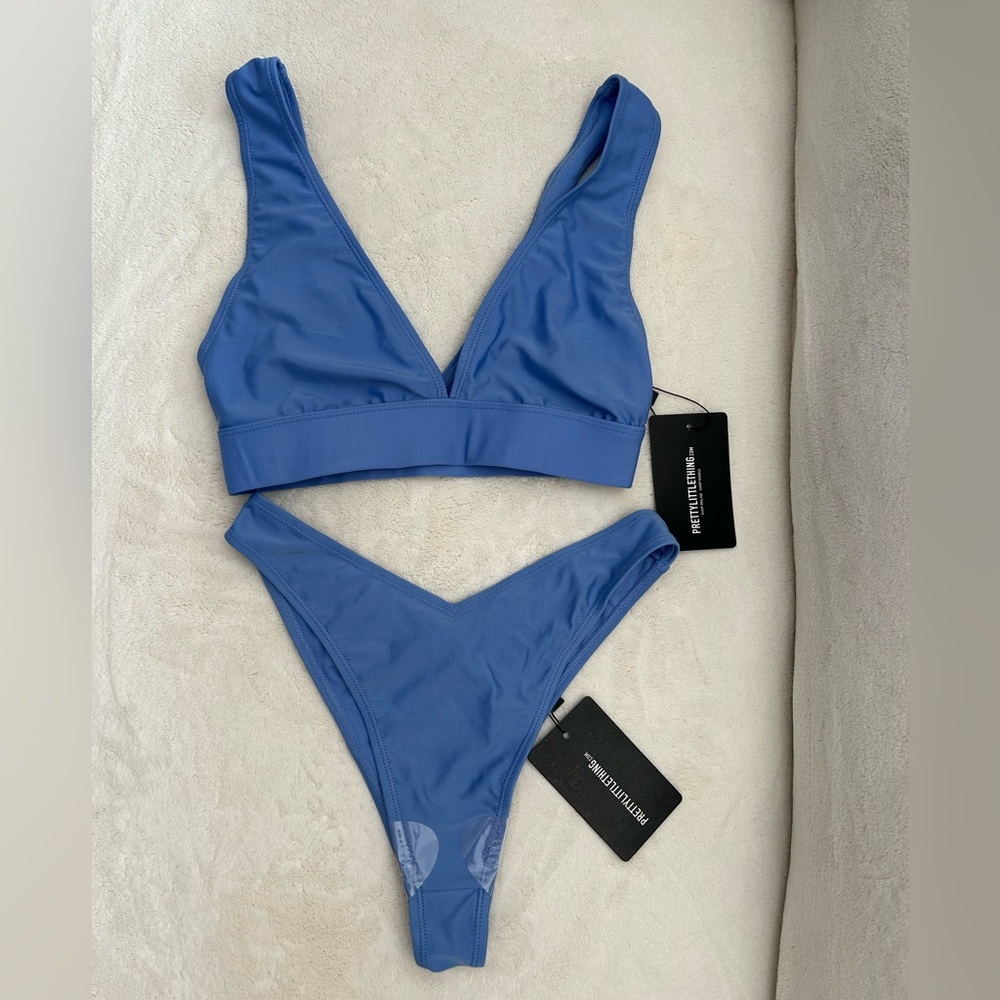 PrettyLittleThing cornflower blue two piece swimsuit US 4